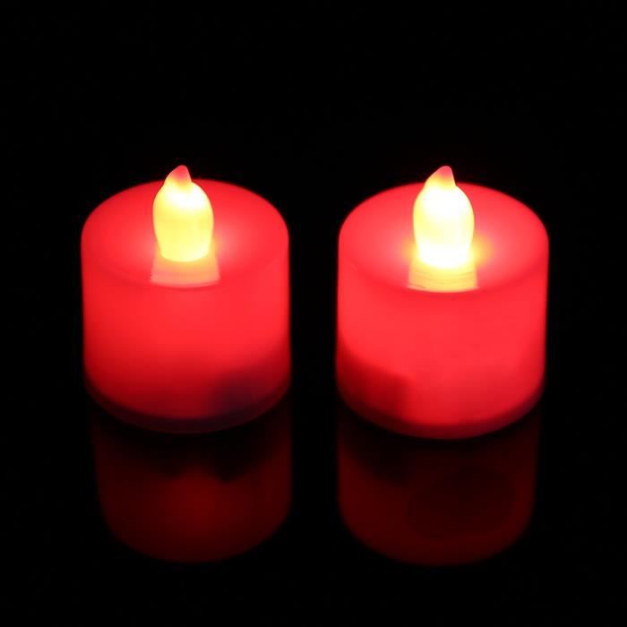 Lot de 24 bougies à piles sans flammes à Led Rouge - Cdiscount Maison