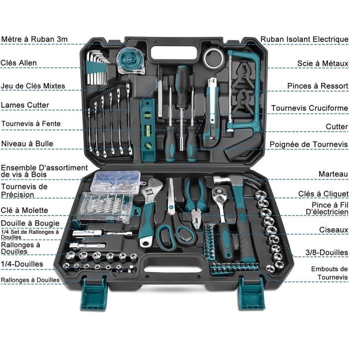 Malette à Outils Tacklife 142 Pièces – Kit Bricolage Domestique Complet