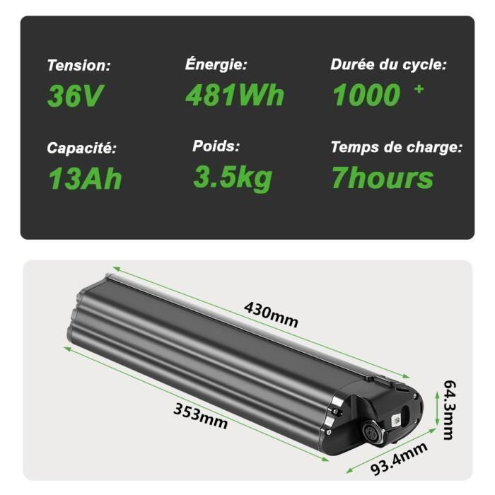 Batterie YOSE POWER 36V 13Ah Reention EEL-PRO – Pour Moteur 250W à 700W, Compatible Zündapp Z808