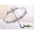 CONFO® parapluie transparent à canne motifs dentelle imprimée élégant cloche design fille femme original qualité résiste au vent-2