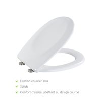 Abattant WC Wenko Vigone - Duroplast Incassable, Fixation Inox, Blanc, 35x43,5 Cm, Pour Usage Intensif