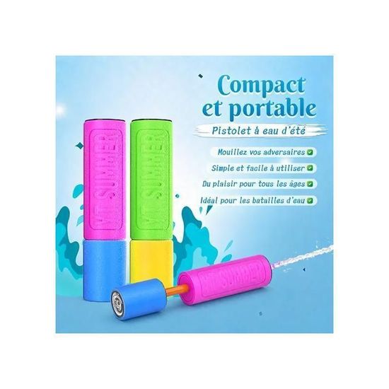 Pistolets à Eau en Mousse Lot de 6 - Canon à Eau Grande Portée pour Pistolets à Eau en Mousse Lot de 6 - Canon à Eau Grande Portée pour