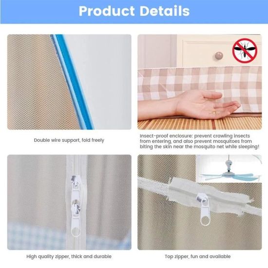 Aoreun Moustiquaire de Lit Pliable, Portable de Voyage Moustiquaire