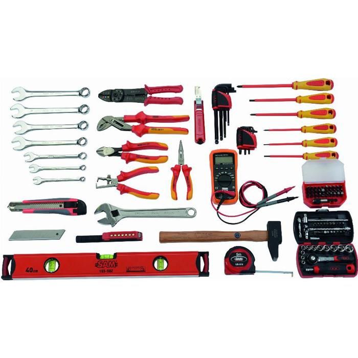Caisse textile 39 litres + 122 Outils électricien SAM OUTILLAGE - CP ...