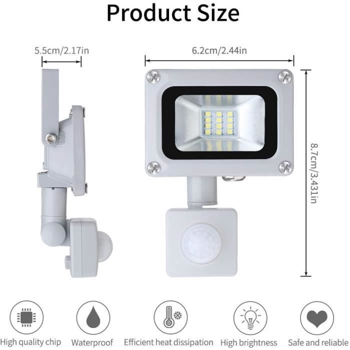 Led Projecteur Exterieur Avec Détecteur De Mouvements,10W Ip65 — free download