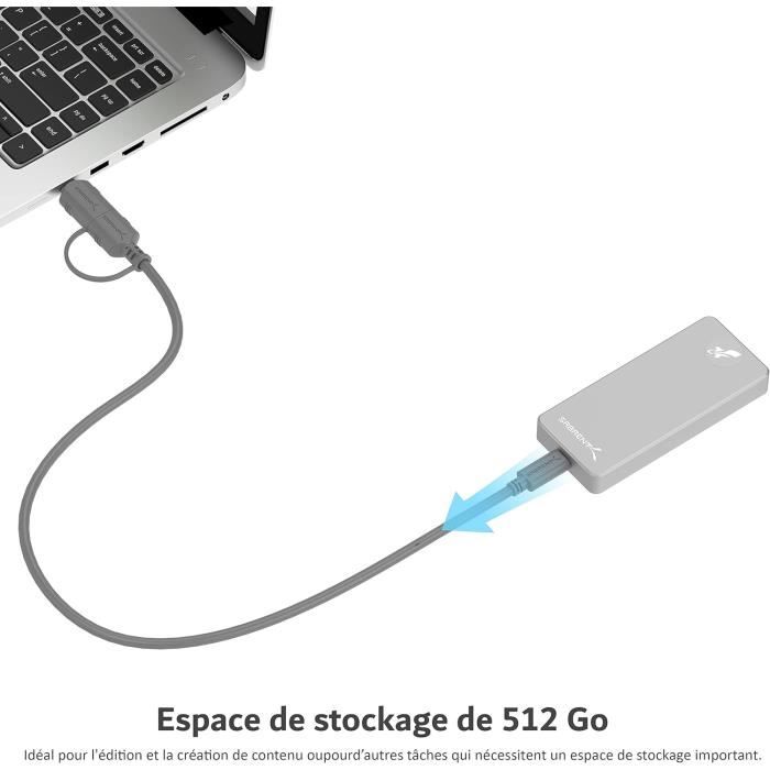 SSD Dekoelektropunktde 512 Go SATA III – Compatible Avec Carte Mère ASUS B85-PLUS/USB 3.1 (2,5 Pouces)
