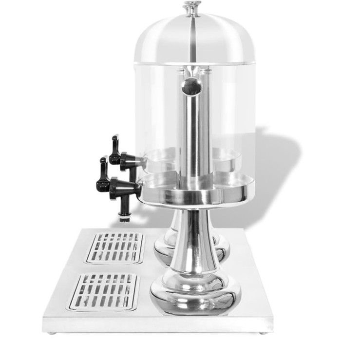 Distributeur à Jus VidaXL 2 X 8 L - En Acier Inoxydable, Argenté