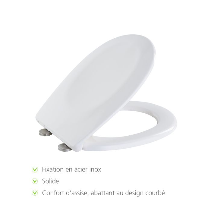 Abattant WC Forme D, Lunette WC avec Fermeture en Douceur, Lunette de  Toilette Universelle, Duroplast, Cuvette de Toilette [217] - Cdiscount  Bricolage