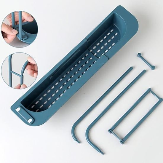 sdfae Support de Rangement pour évier télescopique Panier de vidange de Rangement Extensible Organisateur d/'évier réglable Éponge de Rangement pour évier Porte-Savon Porte-Organisateur d/'évier