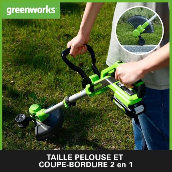 Greenworks G24LT30K2 Coupe Bordure Sans Fil pour Petits et Moyens Jardins, Largeur de Coupe de
