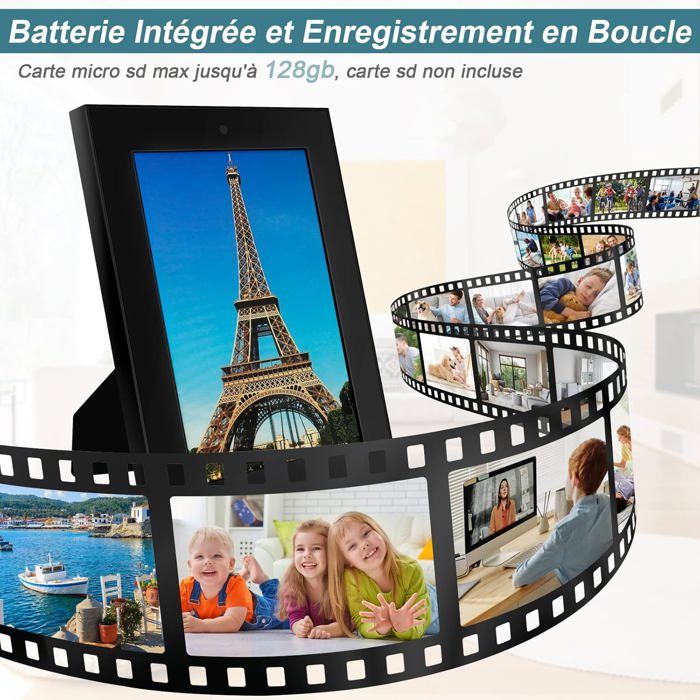 Cadre Photo Caméra Cachée 1080P - Détection De Mouvement, Enregistrement Boucle - Pour Maison, Bureau