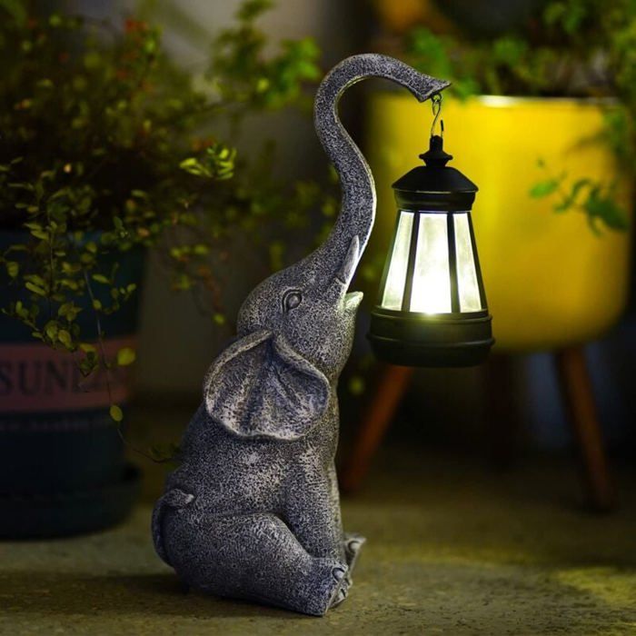 Decoration Terrasse Exterieur Statue éléphant Avec Lampe Solaire - Résine - 27 Cm - Décoration Jardin Et Intérieur Lampe Jardin Résine Imperméable Decoration Terrasse Exterieur Statue éléphant Avec Lampe Solaire - Résine - 27 Cm - Décoration Jardin Et Intérieur Lampe Jardin Résine Imperméable