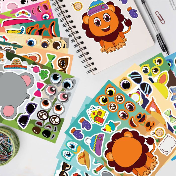 GIDWRIY 1000 Pcs Gommettes Autocollantes Animaux - Stickers Scrapbooking Et Récompenses