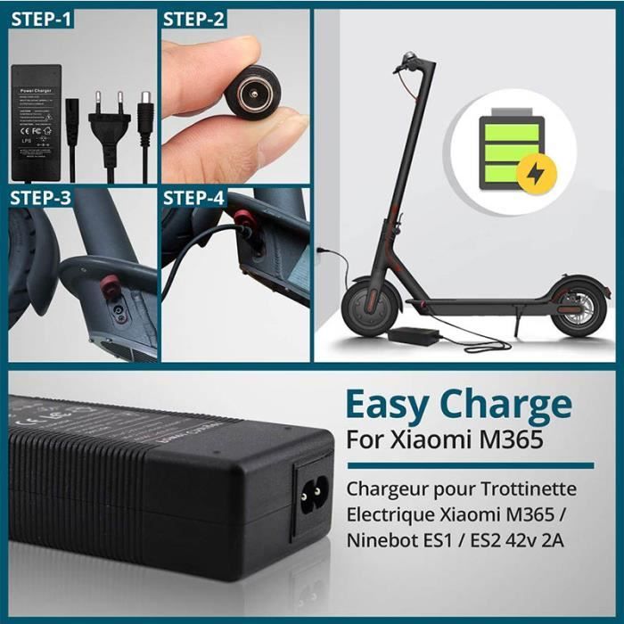Achetez Chargeur de Batterie 42V 2A Avec Câble 1m Pour le Scooter  Électrique Xiaomi M365 / Pro / Pro2 - Bouche Britannique de Chine