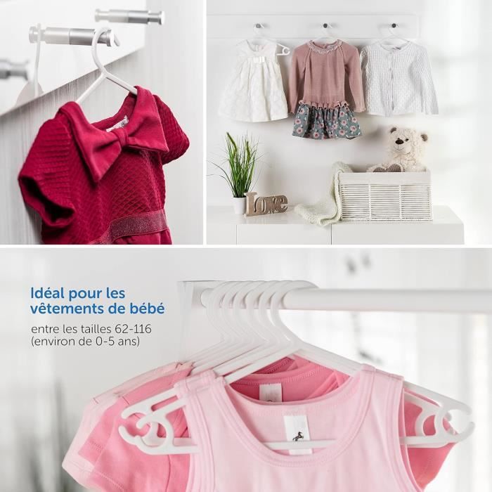 Laloona Lot Cintre Enfant (22 Pièces) Cintres Bebe en Plastique Extra
