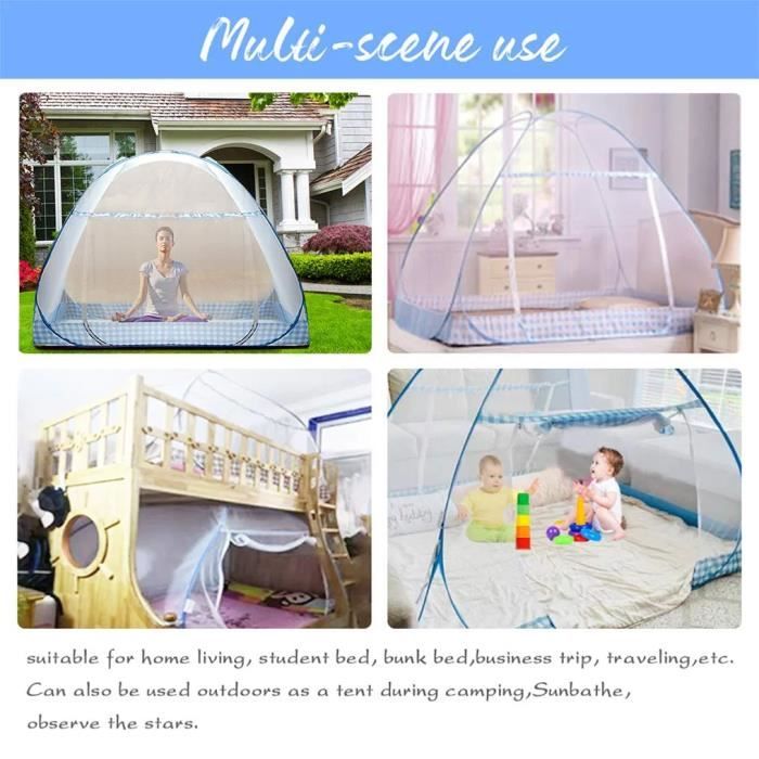 Filet anti-moustiques facile à installer pour chambre, plié et portable