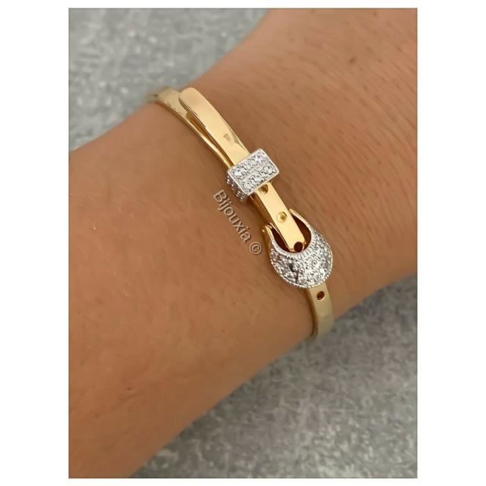 RLMOON Bracelet Femme Argent Or Plaqué Or 18 Carats Bracelets