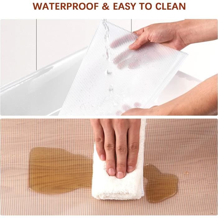 Tapis Fond De Tiroir Antidérapant EVA Transparent - Étanche Et Découpable Pour Cuisine Placards Réfrigérateur (Plusieurs Tailles)