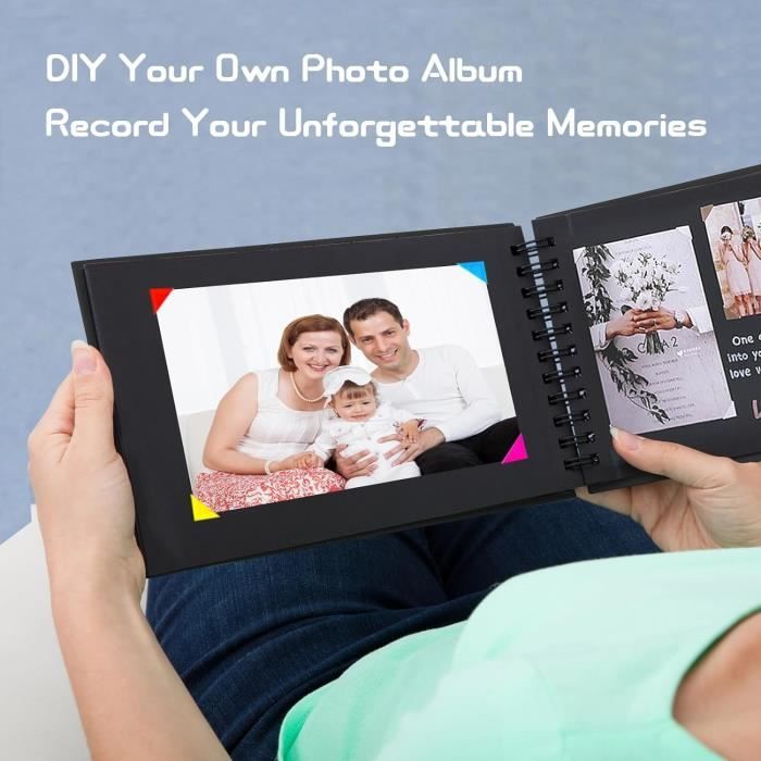 ASYOUWISH Bricolage Album Photo Creative Album Photo De Couple Collé à La Main, Album Photo A4 ASYOUWISH Bricolage Album Photo Creative Album Photo De Couple Collé à La Main, Album Photo A4