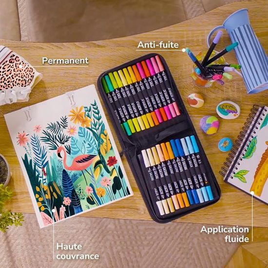 72 Couleurs Feutre Acrylique, Stylos Acryliques à Pointe Pinceau pour le Coloriage Adulte ,Acrylic Paint Markers pour Coloriage - Beaux-Arts et Loisirs créatifs 72 Couleurs Feutre Acrylique, Stylos Acryliques à Pointe Pinceau pour le Coloriage Adulte ,Acrylic Paint Markers pour Coloriage - Beaux-Arts et Loisirs créatifs