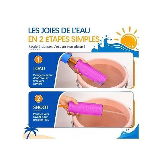 Set De 4 Pistolets à Eau En Mousse 33 Cm – Jouet Aquatique Longue Portée Pour Enfants Et Adultes – ABS Durable Et Léger