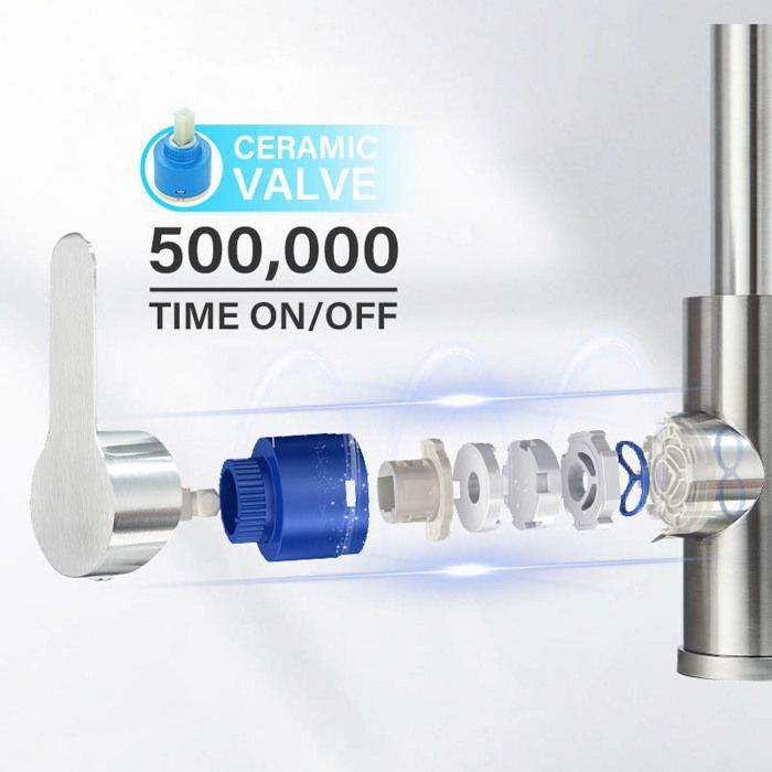 Robinet De Cuisine Professionnel à Arc élevé, Nickel Brossé