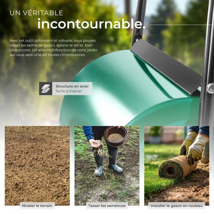 Rouleau à Gazon 60L RELAX4LIFE – Compact, Robuste, Pour Une Pelouse Parfaite !