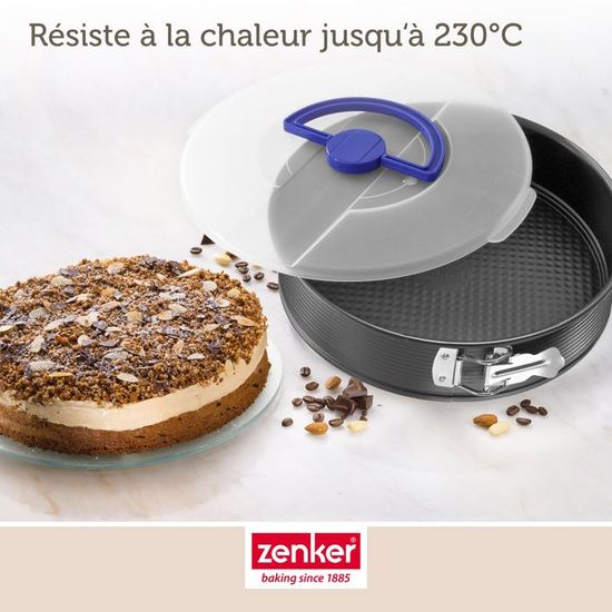 Zenker Energy Moule à Charnière à Fond Plat 28 Cm Avec Protection Anti-fuite Moule De Cuisson De Qualité Supérieure Pour De Délicieux Gâteaux, Réduit Le Temps De Cuisson De 30