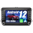 Junsun Autoradio Android 12 2Go+64Go pour Golf 5 6 VW Passat Polo Seat Skoda 7'' écran Tactile Carplay Android Auto RDS GPS WiFi-0