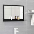 4301BOOST•)Miroir de salle de bain MIROIR LUMINEUX LED SALLE DE BAIN Miroir Mural avec éclairage LED Noir 60x10,5x37 cm Aggloméré FR-0