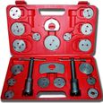 Set d'Outils pour Étrier de Frein, Kit de Réparation pour Repousse Piston, avec une mallette rouge, 21 pièces, Matériau:  Acier C45-0