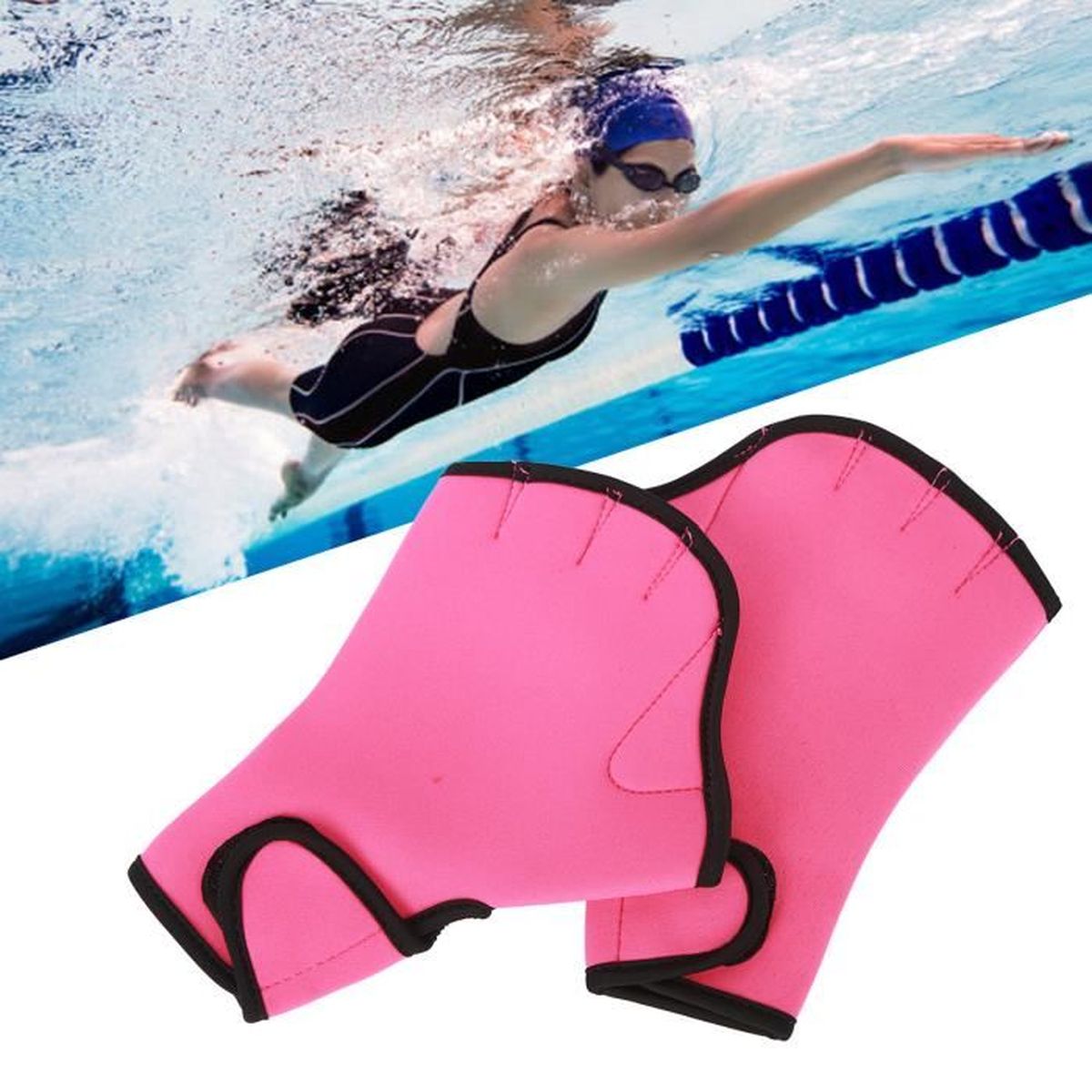 KEENSO Gants d'entraînement de natation (M)Gants Palmés De Natation