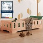 SMARTWOOD Lit au Sol - lit Enfant avec Barriere - 60x120 en Bois TILA 2 - Couleur Bois Naturel - Sommier - Montage Rapide - Lit Montessori