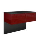 Vladon Table de chevet de nuit Sleep- Corps en Noir mat - Façades et les côtés en Bordeaux haute brillance
