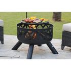 Brasero noir de multifonction+Bali OUTDOORS+ Barbecue+ Feu de camp+ Chauffage extérieur du bois