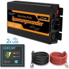 EDECOA 1000w Convertisseur Pur Sinus 12 v 220 v 2000w Crête Auto Transformateur 12v 220v avec Télécommande, 2 Douilles, 2 USB, 3