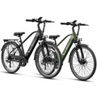 Vélo Électrique JASION 26"-Moteur 500W Batterie amovible 48V/11Ah-Shimano 7 Vitesses-VTT Ville E-Bike-Noir+Vert