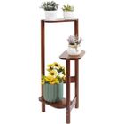 UNHO Etagère Plantes Fleurs Interieur en Bambou pour Balcon Jardin Bureau Salon 75x32x27.5x17cm - Marron