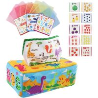 Boîte à Mouchoirs en Peluche pour Bébé,Jouets Sensoriels Montessori Jouets sensoriels carrés Doux Jouets éducatifs pour bébés  