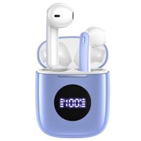 Ecouteur Sans Fil Bluetooth 5.3 Son Hi-Fi Stéréo Étanche IPX7 CAPOXO Oreillette Bluetooth Écran LED Casque Bluetooth Bleu