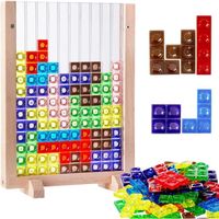 Jouets Montessori Puzzle Enfant 3-10 Ans, 3D Puzzle Jouet à Tetris en Acrylique, Casse-tête russe, blocs de construction colorés
