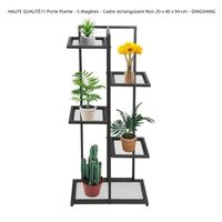 Support de plantes en métal - QUIIENCLEE - 20 x 40 x 94 cm - Noir - Universel - 5 étagères