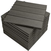 WOLTU WPC Carrelage de sol 30x30cm,Revêtement de sol pour extérieur en composite bois-plastique,Gris(22 pièces-2 m²)GTF001gr-2