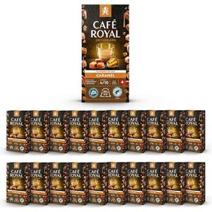 CAFÉ CAPSULE 200 Capsules Aluminium Compatibles NESPRESSO® À USAGE DOMESTIQUE - CAFÉ SAVEUR CARAMEL - Dosettes by Café Royal®
