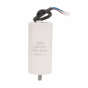 condo condensateur permanent / démarrage moteur 40MF 40µF 40uF 450V 5% (à fils condo condensateur permanent / démarrage moteur 40MF 40µF 40uF 450V 5% (à fils