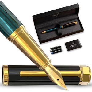 Stylo Roller De Luxe Plaquée Or 24K - Recharge Schneider 850 Avec Coffret Cadeau Élégant