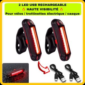 ECLAIRAGE POUR VÉLO Lampes LED pour vélos et trottinettes électriques - Rouge - Rechargeable USB - Haute Visibilité