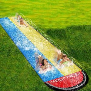 Tapis de Glisse Toboggan Eau Piscine avec Jet deau pour Enfants Slip and Slide en PVC Durable 4.8X0.7cm