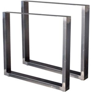 PIED DE TABLE 2 Pieds de table en acier vernis format rectangulaire 80x72cm, Pieds pour meubles, Pieds de table métal