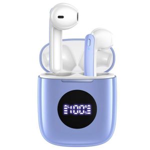 CASQUE - ÉCOUTEURS Ecouteur Sans Fil Bluetooth 5.3 Son Hi-Fi Stéréo Étanche IPX7 CAPOXO Oreillette Bluetooth Écran LED Casque Bluetooth Bleu